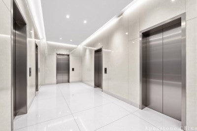 sawn white Limestone floor hotel