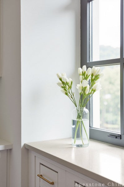 sealed white Limestone window sills