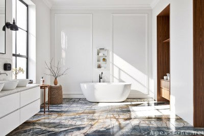 white Flowing Color Granite floors