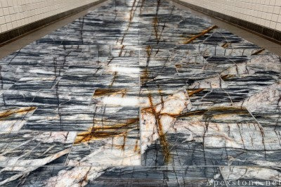 white Flowing Color Granite floors