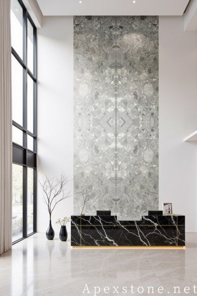 small grey Marble wall mall