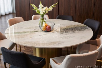 real white Quartzite dining table
