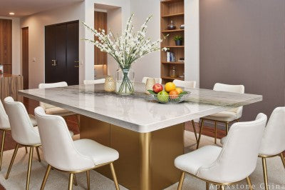 real white Quartzite dining table