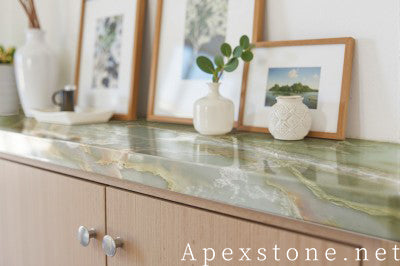 Leathered Green Onyx Onyx tops