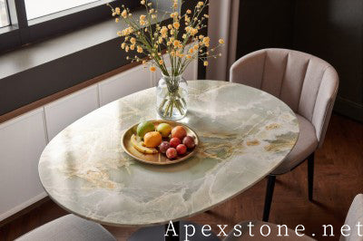 vintage green Onyx coffee table