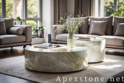 vintage green Onyx coffee table