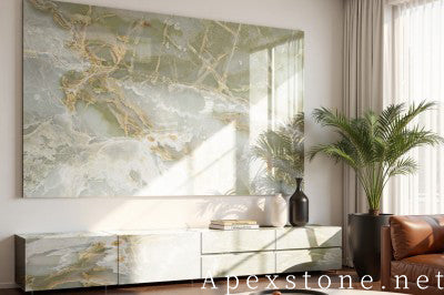 rectangle green Onyx top TV Stands