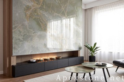 rectangle green Onyx top TV Stands