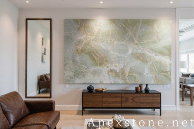 rectangle green Onyx top TV Stands