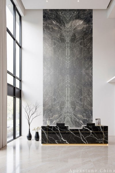 stone veneer grey Marble wall office