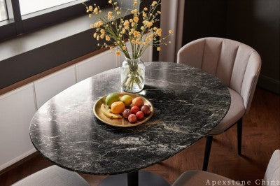 pedestal grey Marble coffee table