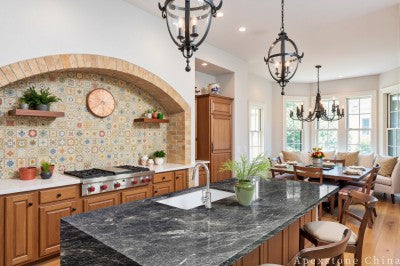 9 foot Grigio Carnico Marble island countertops