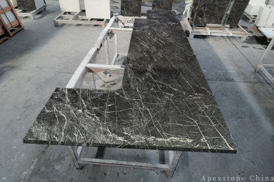 9 foot Grigio Carnico Marble island countertops