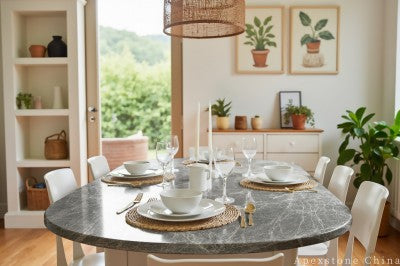 big grey Marble dining table