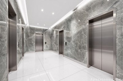 polished grey Marble floor hotel