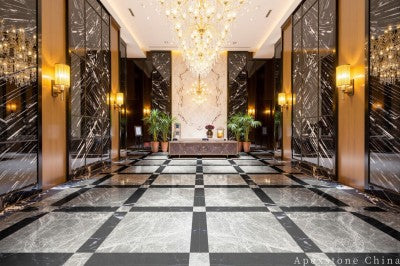 polished grey Marble floor hotel
