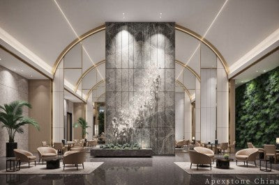 polished grey Marble floor hotel