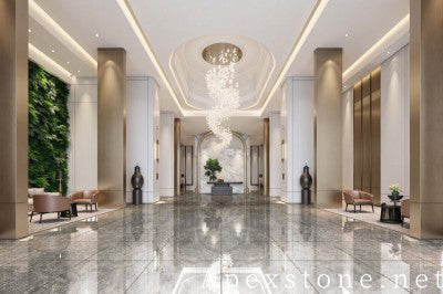 3/4 inch grey Marble wall corridor
