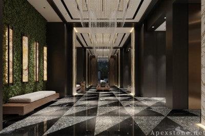sealed brown Granite floor entrance