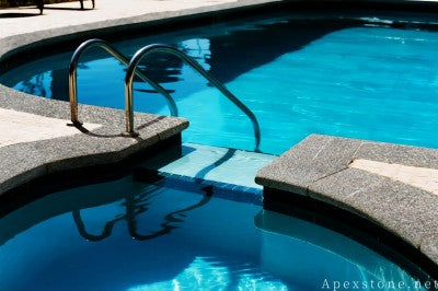 brown Granite 3/4 inch decking pool
