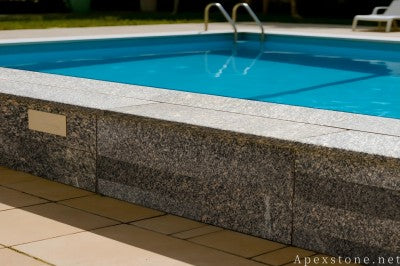 brown Granite 3/4 inch decking pool