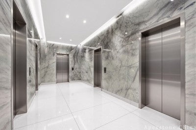 12x24 white Quartzite wall hotel