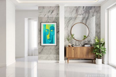 small white Quartzite wall entry hall