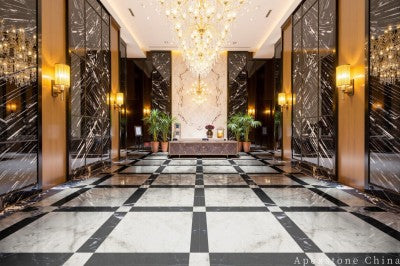 12x24 white Quartzite wall hotel