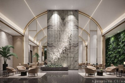12x24 white Quartzite wall hotel
