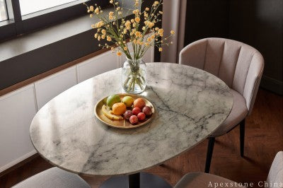 large white Quartzite coffee table