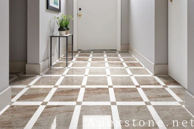 modern pink Marble wall entry hall