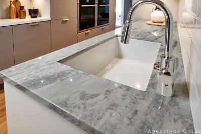 Bullnose Italy Calacatta Blue kitchen countertops