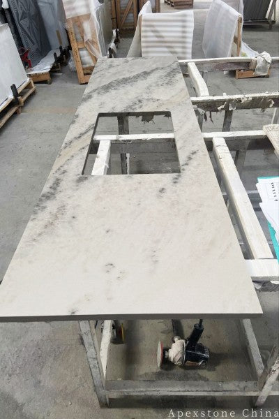 Bullnose Italy Calacatta Blue kitchen countertops