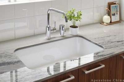 Bullnose Italy Calacatta Blue kitchen countertops