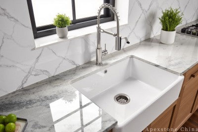 Bullnose Italy Calacatta Blue kitchen countertops