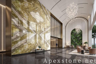 sawn cream Quartzite wall office