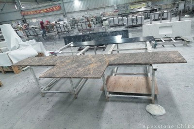 Leathered Kuri Gold Marble tops