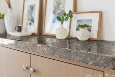 Leathered Kuri Gold Marble tops