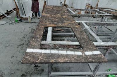 Leathered Kuri Gold Marble tops