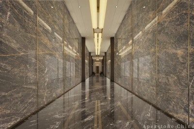 polished black Marble wall office