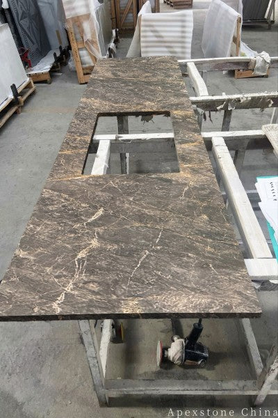 Leathered Kuri Gold Marble tops