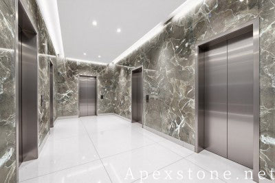 leathered grey Marble wall hotel