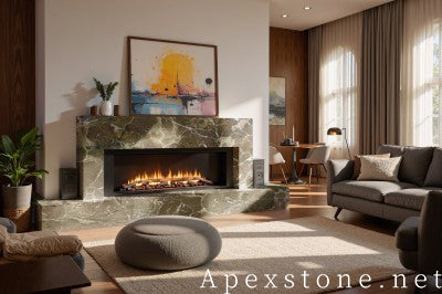 3/4 inch Latte Grey Marble hearth