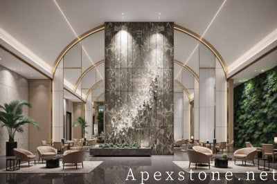 leathered grey Marble wall hotel
