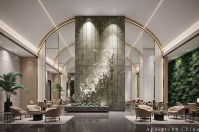 3x6 green Marble wall hotel