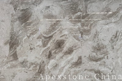 Waterfall Luna Grey Marble island countertops