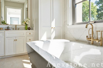 white Marble luxury bathtub shower