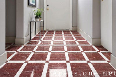 subway red Marble wall entry hall