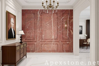 subway red Marble wall entry hall