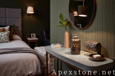 round white Marble nightstand